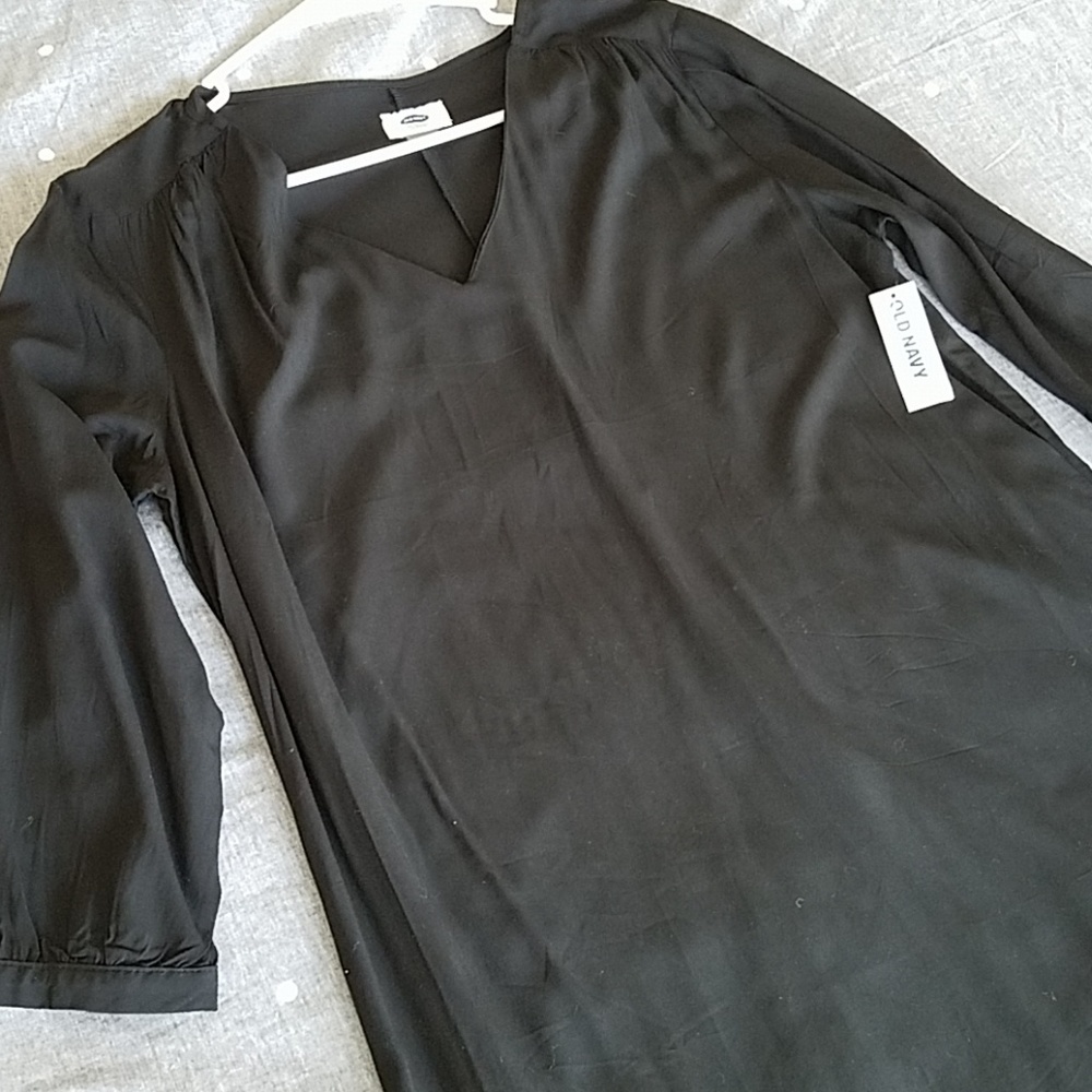 Old navy black mini dress with 3/4 sleeves
